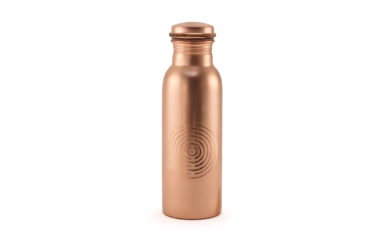 Copper Water Bottle Shiny 500 ml Handmade